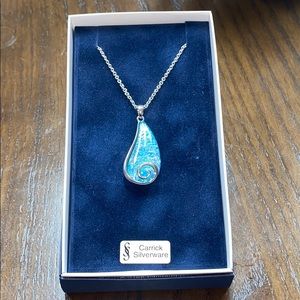 Silver and Stone spiral necklace